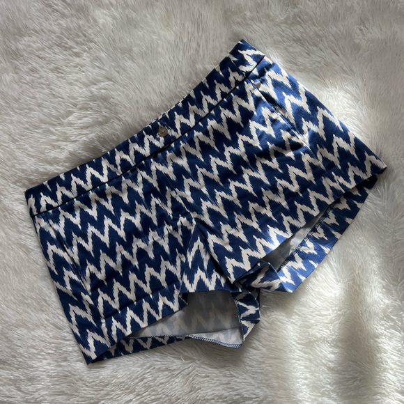 J. Crew Pants - J. Crew High Waist Blue and White Zigzag Shorts